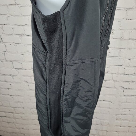 Lift Seven Black Front Zip Adjustable Lined Padded Snow Bib Pants Large L - Picture 10 of 14
